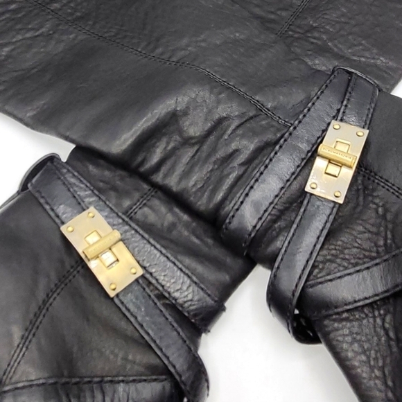 BCBGMAXAZRIA Ma-Remy Knee High Black Lamb Leather Wedge Boots Size 8.5 - Picture 3 of 16